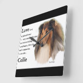 Rough Collie Love Is Vierkante Klok (Hoek)