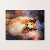 Rough Collie met ruimte achtergrond Legpuzzel (Horizontaal)