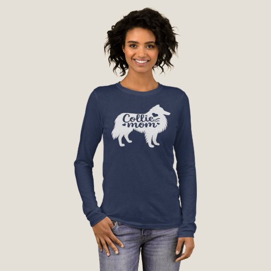 Rough Collie Mom T-shirt met lange mouwen (Voorkant)