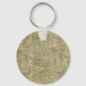 Rough Collie on a Brown Floral background Sleutelhanger (Achterkant)