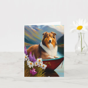 Rough Collie op een Peddel: Een Schitterend Avontu Kaart