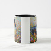 Rough Collie op het gebied van bloemen - impressio Mok (Midden)