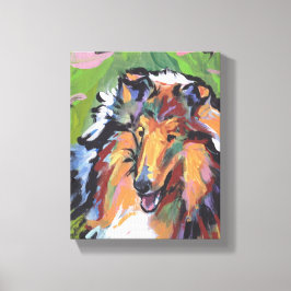 Rough Collie Pop Dog Art op Galerij Verpakt Canvas