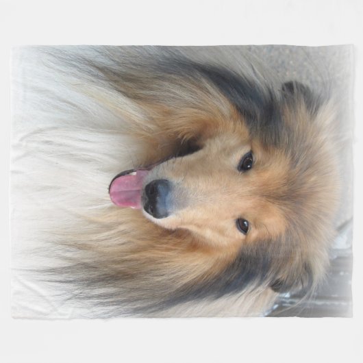 Rough Collie portret Fleece Deken (Voorkant (Horizontaal))