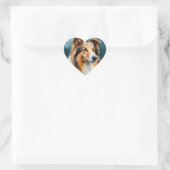 Rough Collie Portretten Hart Sticker (Tas)