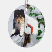 Rough Collie Puppy Christmas Gifts Ornament (Links)