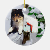 Rough Collie Puppy Christmas Gifts Ornament (Achterkant)