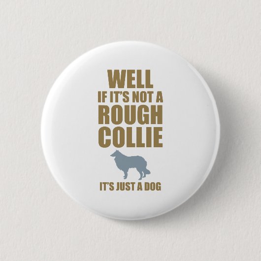 Rough Collie Ronde Button 5,7 Cm (Voorkant)