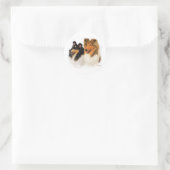 Rough Collie Ronde Sticker (Tas)