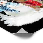 Rough Collie Santa Dog Kerstmis Snowman Xmas Paja Poster (Hoek)