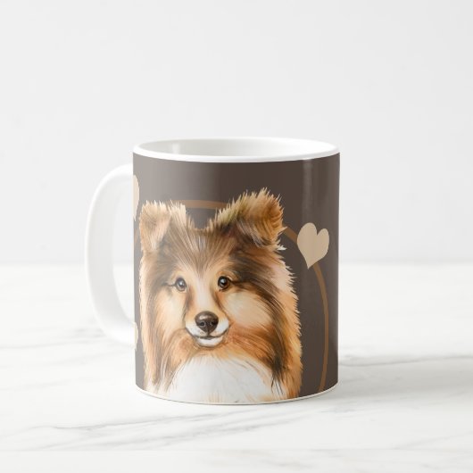 Rough Collie Sheltie Dog Elke snack die je maakt Koffiemok (Voorkant links)