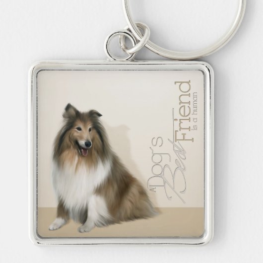 Rough Collie Sleutelhanger (Voorkant)