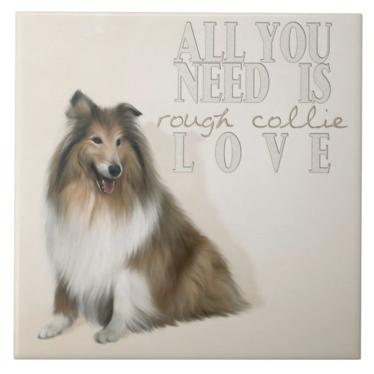 Rough Collie tegel Tegeltje (Voorkant)