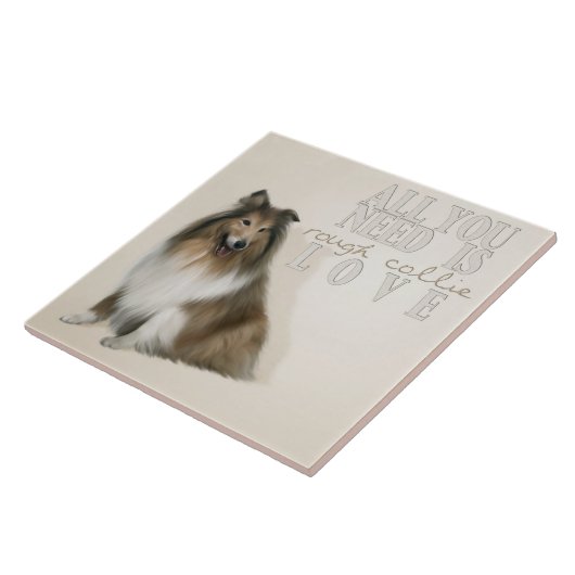 Rough Collie tegel Tegeltje (Zijkant)