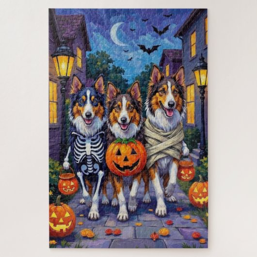Rough Collie Trick-or-Treating Halloween Costumes Legpuzzel (Verticaal)