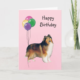 Rough Collie, Verjaardagsballonnen Kaart