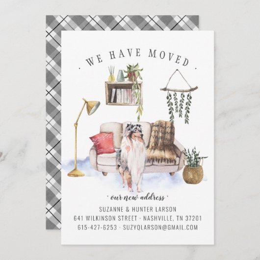 Rough Collie | Verplaatsingsaankondiging Aankondiging (Voorkant / Achterkant)