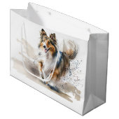 Rough Collies Groot Cadeauzakje (Voorkant Gekanteld)