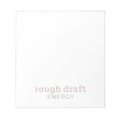 Rough Draft Energy – Witty Minimalistisch Notitieb Notitieblok (Voorkant)