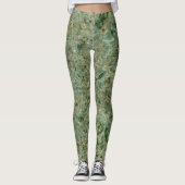 Rough Geology Neutral Green Rock Texture Leggings (Voorkant)