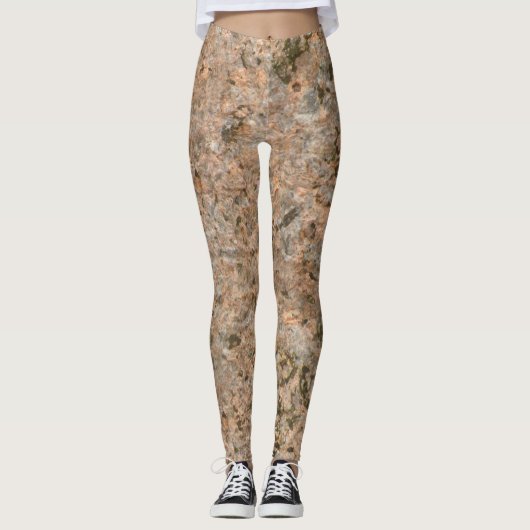 Rough Geology Neutral Rock Texture Photo Leggings (Voorkant)