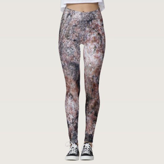 Rough Geology Pinkish Rock Texture Photo Leggings (Voorkant)