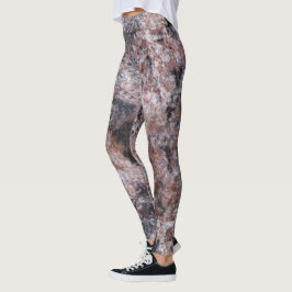 Rough Geology Pinkish Rock Texture Photo Leggings