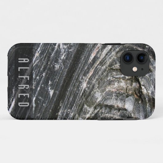 Rough Geology Rock Texture Custom Name iPhone Case (Achterkant (horizontaal))