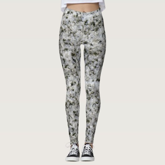 Rough Geology White Granite Rock Textion Photo Leggings (Voorkant)