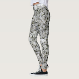 Rough Geology White Granite Rock Textion Photo Leggings
