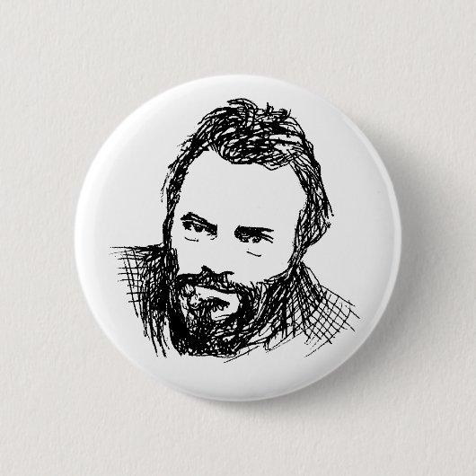 Rough Ink Sketch of Hitch Ronde Button 5,7 Cm (Voorkant)