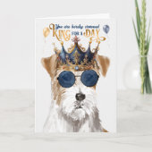 Rough Jack Russell Dog King for Day Funny Birthday Kaart (Voorkant)