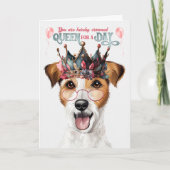 Rough Jack Russell Queen for Day Funny Birthday Kaart (Voorkant)