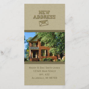 Rough Khaki Green New Address Custom Photo Cards Aankondiging