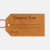 Rough Leather Look Product Prijs Labels Business Cadeaulabel (Achterkant Horizontaal)