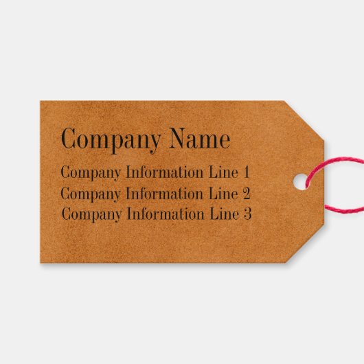 Rough Leather Look Product Prijs Labels Business Cadeaulabel (Voorkant (Horizontaal))