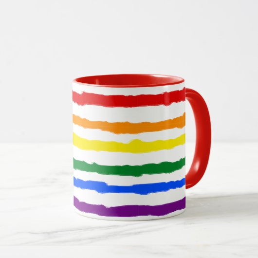 Rough Rainbow Stripes Mok (Voorkant rechts)