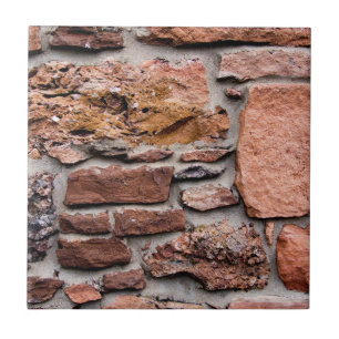 Rough Red Sandstone Wall Tegeltje