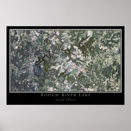 Rough River Lake Kentucky Satellite Poster Map (Voorkant)