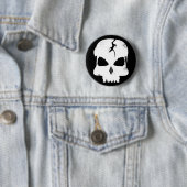 Rough Skull Captain Jack's Pin Ronde Button 5,7 Cm (In situ)
