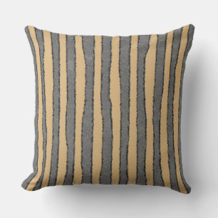 Rough Stripes Gouden Karamel en Grijs Kussen