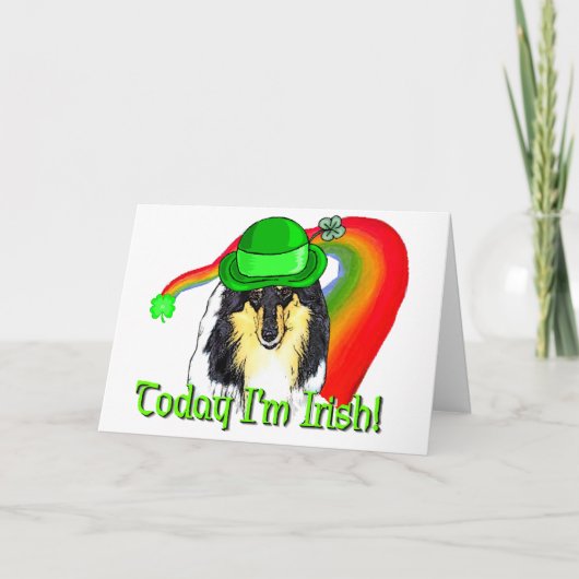 Rough Tri Collie Saint Patricks Kaart (Voorkant)