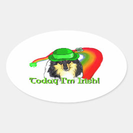 Rough Tri Collie Saint Patricks Ovale Sticker