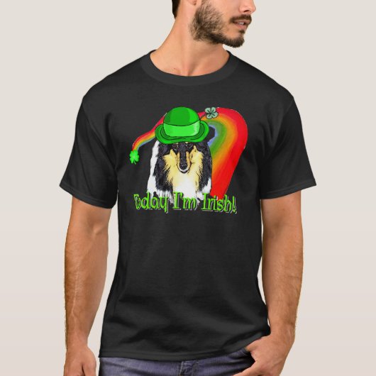 Rough Tri Collie Saint Patricks T-shirt (Voorkant)