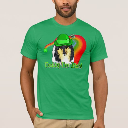 Rough Tri Collie Saint Patricks T-shirt (Voorkant)