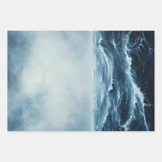 Rough Zeeen Ocean Waves Decoupage Inpakpapier Vel (Voorkant)