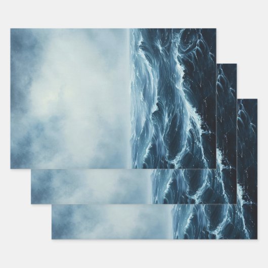 Rough Zeeen Ocean Waves Decoupage Inpakpapier Vel (Set)