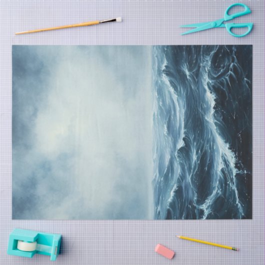 Rough Zeeen Ocean Waves Decoupage Tissuepapier (Craft)