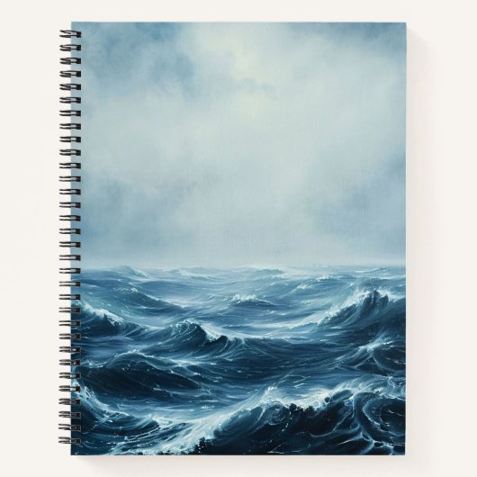 Rough Zeeen Ocean Waves Spiral Notitieboek (Voorkant)