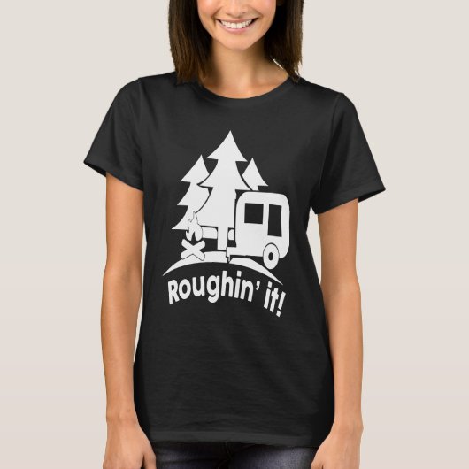 ROUGHIN 'IT Outdoor Hiking Camping' T-shirt (Voorkant)